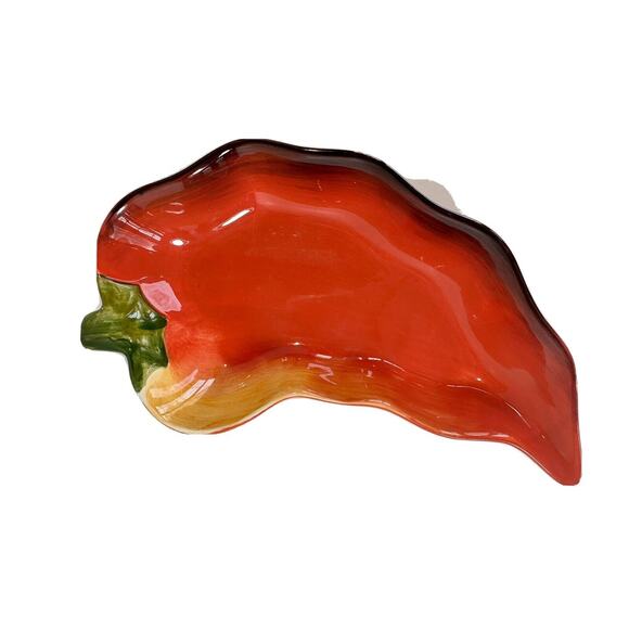 Set of 3 Vintage Clay Art Chili Pepper Condiment Dish Mint Condition